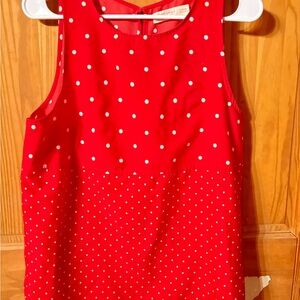 Faded Glory Red Polka Dot Sleeveless Top